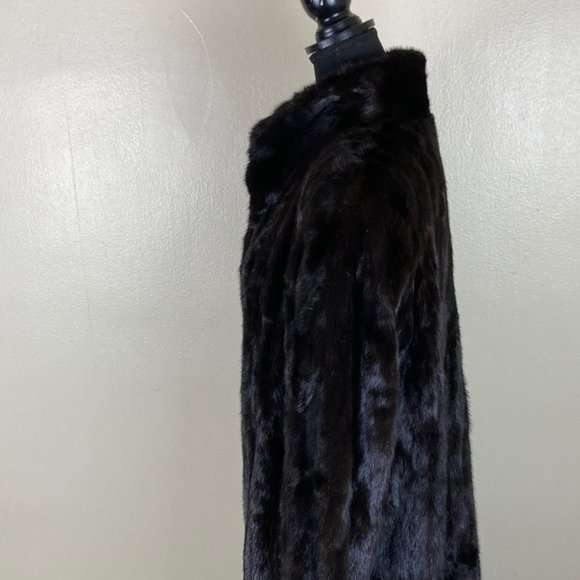 Chic Dark Brown Real Fur Coat, Authentic, XL - Picture 13 of 15